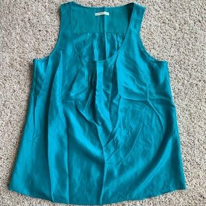 Women’s Turquoise Silk Sleeveless Blouse